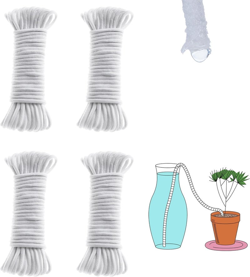 ORIMERC 200 feet 1/4 inch Self Watering Capillary Wick Cord Vacation Plant Sitter DIY Hydroponic Wicking Rope Seeds Start Planter Pot Automatic Potted Flower Passive Lazy Waterer String System Device - Image 1